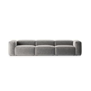 Canapea 4 locuri, Bergamo, Cosmopolitan Design, 364x108x70 cm, tesatura structurata, gri deschis imagine
