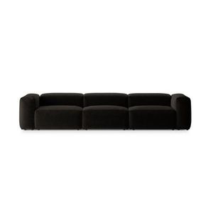Canapea 4 locuri, Bergamo, Cosmopolitan Design, 364x108x70 cm, tesatura structurata, negru imagine