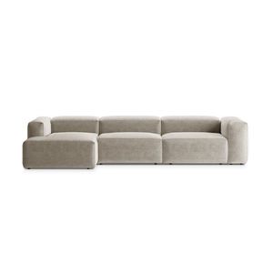 Coltar stanga 4 locuri, Bergamo, Cosmopolitan Design, 344x152x70 cm, tesatura structurata, bej imagine