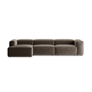 Coltar stanga 4 locuri, Bergamo, Cosmopolitan Design, 344x152x70 cm, tesatura structurata, cappuccino imagine