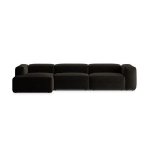 Coltar stanga 4 locuri, Bergamo, Cosmopolitan Design, 344x152x70 cm, tesatura structurata, negru imagine