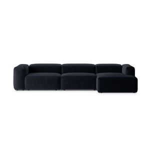 Coltar dreapta 4 locuri, Bergamo, Cosmopolitan Design, 344x152x70 cm, tesatura structurata, albastru navy imagine