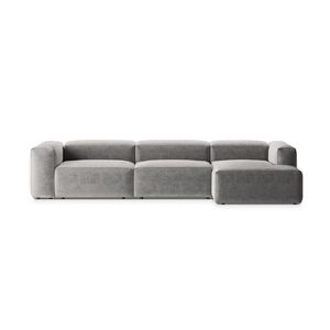 Coltar dreapta 4 locuri, Bergamo, Cosmopolitan Design, 344x152x70 cm, tesatura structurata, gri deschis imagine