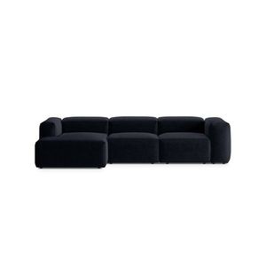 Coltar stanga 3 locuri, Bergamo, Cosmopolitan Design, 304x152x70 cm, tesatura structurata, albastru navy imagine