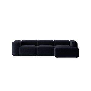 Coltar dreapta 3 locuri, Bergamo, Cosmopolitan Design, 304x152x70 cm, tesatura structurata, albastru navy imagine