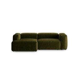 Coltar stanga 2 locuri, Bergamo, Cosmopolitan Design, 244x152x70 cm, catifea chenille raiata, verde imagine