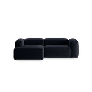 Coltar stanga 2 locuri, Bergamo, Cosmopolitan Design, 244x152x70 cm, tesatura structurata, albastru navy imagine