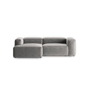Coltar stanga 2 locuri, Bergamo, Cosmopolitan Design, 244x152x70 cm, tesatura structurata, gri deschis imagine