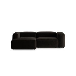 Coltar stanga 2 locuri, Bergamo, Cosmopolitan Design, 244x152x70 cm, tesatura structurata, negru imagine