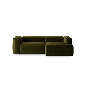Coltar dreapta 2 locuri, Bergamo, Cosmopolitan Design, 244x152x70 cm, catifea chenille raiata, verde imagine