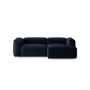 Coltar dreapta 2 locuri, Bergamo, Cosmopolitan Design, 244x152x70 cm, catifea chenille raiata, albastru navy imagine