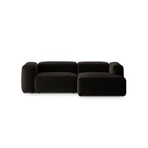Coltar dreapta 2 locuri, Bergamo, Cosmopolitan Design, 244x152x70 cm, tesatura structurata, negru imagine