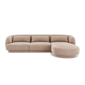 Coltar dreapta 4 locuri, Tulum, Cosmopolitan Design, 255x156x70 cm, catifea, bej imagine