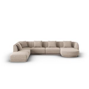 Coltar panoramic stanga 6 locuri, Tulum, Cosmopolitan Design, 330x255x70 cm, tesatura chenille, bej imagine