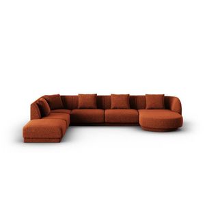 Coltar panoramic stanga 6 locuri, Tulum, Cosmopolitan Design, 330x255x70 cm, tesatura chenille, teracota imagine