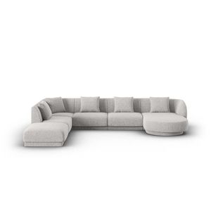 Coltar panoramic stanga 6 locuri, Tulum, Cosmopolitan Design, 330x255x70 cm, tesatura chenille, gri deschis imagine