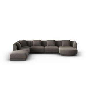 Coltar panoramic stanga 6 locuri, Tulum, Cosmopolitan Design, 330x255x70 cm, tesatura chenille, gri imagine