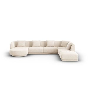 Coltar panoramic dreapta 6 locuri, Tulum, Cosmopolitan Design, 330x255x70 cm, tesatura chenille, bej deschis imagine