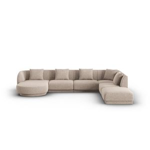 Coltar panoramic dreapta 6 locuri, Tulum, Cosmopolitan Design, 330x255x70 cm, tesatura chenille, bej imagine