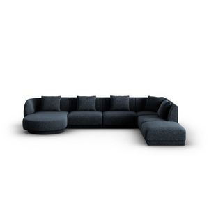 Coltar panoramic dreapta 6 locuri, Tulum, Cosmopolitan Design, 330x255x70 cm, tesatura chenille, albastru regal imagine