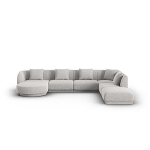 Coltar panoramic dreapta 6 locuri, Tulum, Cosmopolitan Design, 330x255x70 cm, tesatura chenille, gri deschis imagine
