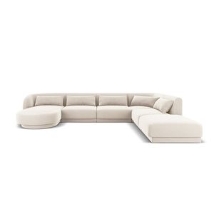 Coltar panoramic dreapta 6 locuri, Tulum, Cosmopolitan Design, 330x255x70 cm, catifea, bej deschis imagine