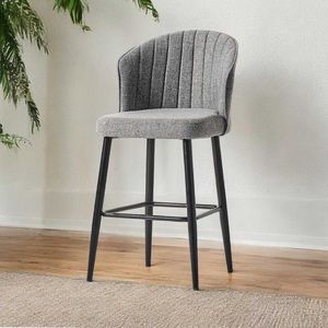 Scaun de bar, negru, material textil imagine