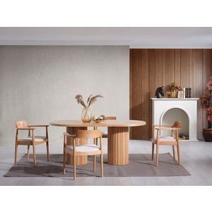 Set masa si 4 scaune, Fairfax, Napoli, Lemn de fag, Natural imagine