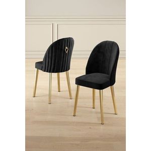 Set scaune 6 piese, Charlotte, Mara, Metal, Negru imagine