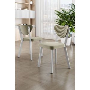 Set scaune 6 piese, Charlotte, Arfe, Metal, Crem/Alb imagine