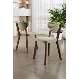 Set scaune 6 piese, Charlotte, Arfe, Metal, Crem/Maro imagine