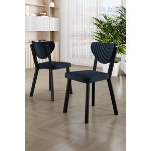 Set scaune 6 piese, Charlotte, Arfe, Metal, Antracit / Negru imagine