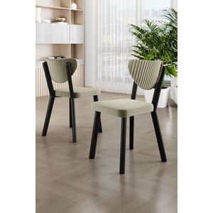Set scaune 6 piese, Charlotte, Arfe, Metal, Crem/Negru imagine