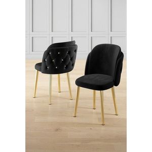 Set scaune 6 piese, Charlotte, Axle, Metal, Negru imagine
