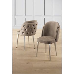 Set scaune 6 piese, Charlotte, Axle, Metal, Cappuccino / Chrome imagine