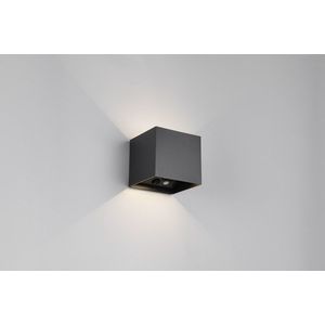Aplica de perete pentru exterior Genie, RL NOW, 10x10.5x10 cm, 1W, 2x SMD, plastic, negru mat imagine