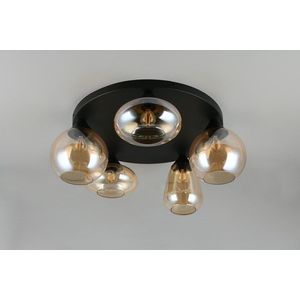 Plafoniera Lumina, TRIO, 50x24.5 cm, 10W, 5x E14, metal, negru mat imagine