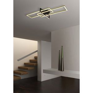 Plafoniera Salinas, TRIO, 100x40x11.5 cm, 34W, 1x SMD, metal, bronz mat/negru imagine