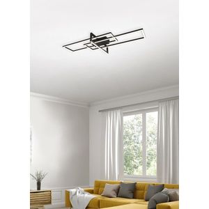 Plafoniera Salinas, TRIO, 100x40x11.5 cm, 34W, 1x SMD, metal, negru mat imagine