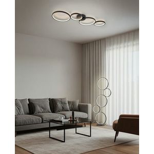 Plafoniera Rondo, TRIO, 97x34.3x5.5 cm, 37W, 1x SMD, metal, negru mat imagine