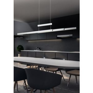 Lustra Trajan, TRIO, 150.5x6x150 cm, 45W, 1x SMD, metal, argintiu mat imagine