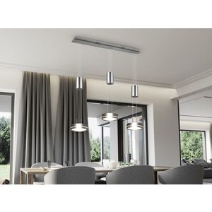 Lustra Franklin, TRIO, 85x14x150 cm, 9W, 3x SMD, aluminiu, argintiu mat imagine