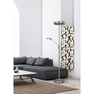 Lampadar Franklin, TRIO, 35.2x181 cm, 35W, 6.5W, 1x SMD, metal, argintiu mat imagine