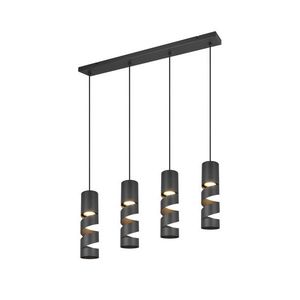 Lustra Stream, TRIO, 80x9x150 cm, 10W, 4x GU10, metal, negru mat imagine