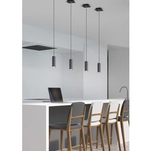 Lustra Marley, TRIO, 75x9x150 cm, 35W, 4x GU10, metal, negru mat imagine