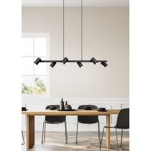 Lustra Marley, TRIO, 115x18x150 cm, 35W, 6x GU10, metal, negru mat imagine