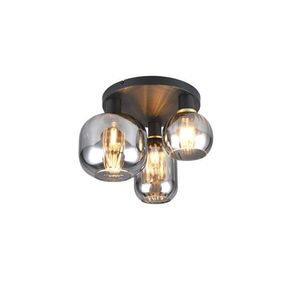 Plafoniera Diva, TRIO, 39x28.5 cm, 10W, 3x E27, metal, negru mat imagine