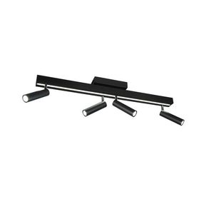 Plafoniera Zeno, TRIO, 133x8.5x15 cm, 5.5W, 12W, 4x SMD, 1x SMD, metal, negru mat imagine