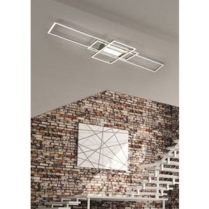 Plafoniera Irvine, TRIO, 105x42x6.5 cm, 60W, 1x SMD, metal, argintiu mat imagine