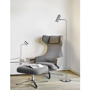 Lampadar Marley, TRIO, 23x39x151 cm, 5W, 1x GU10, metal, argintiu mat imagine